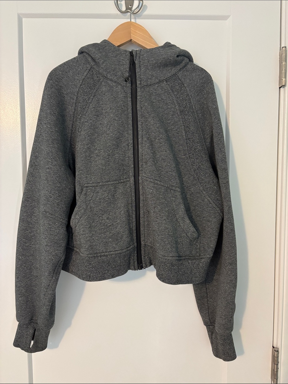 Lululemon Scuba Oversized Full Zip Hoodie, Heathered Speckled Black, Size XS/S